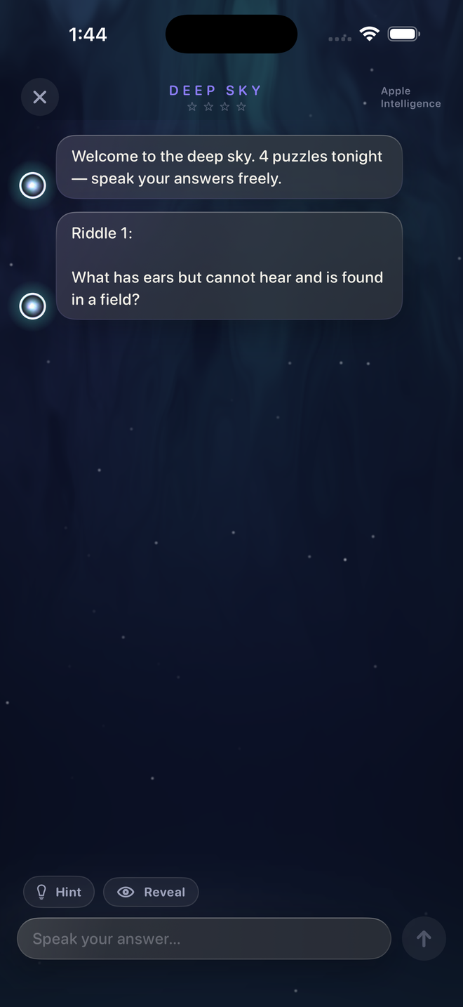 Deep Sky conversation with the on-device guide